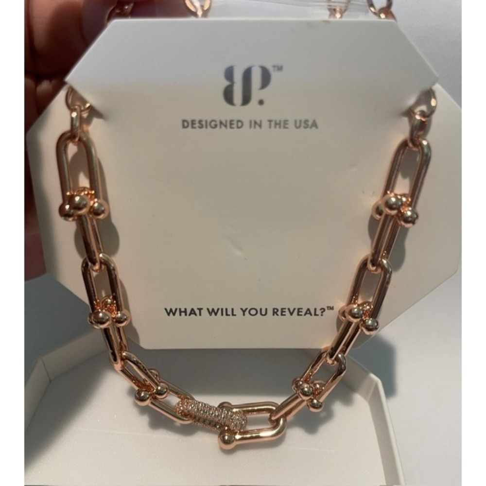 Bomb Party April Necklace NK31541 "What a Moment" Clear CZ  Rose Gold